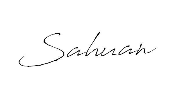Design your own signature with our free online signature maker. With this signature software, you can create a handwritten (Antro_Vectra) signature for name Sahuan. Sahuan signature style 6 images and pictures png