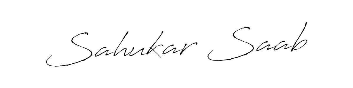 Make a beautiful signature design for name Sahukar Saab. With this signature (Antro_Vectra) style, you can create a handwritten signature for free. Sahukar Saab signature style 6 images and pictures png