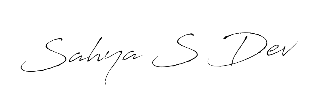 How to make Sahya S Dev signature? Antro_Vectra is a professional autograph style. Create handwritten signature for Sahya S Dev name. Sahya S Dev signature style 6 images and pictures png