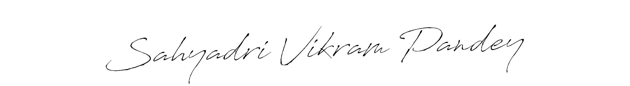 Make a beautiful signature design for name Sahyadri Vikram Pandey. With this signature (Antro_Vectra) style, you can create a handwritten signature for free. Sahyadri Vikram Pandey signature style 6 images and pictures png