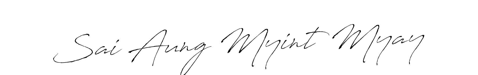 Make a beautiful signature design for name Sai Aung Myint Myay. With this signature (Antro_Vectra) style, you can create a handwritten signature for free. Sai Aung Myint Myay signature style 6 images and pictures png