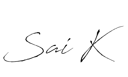 This is the best signature style for the Sai K name. Also you like these signature font (Antro_Vectra). Mix name signature. Sai K signature style 6 images and pictures png