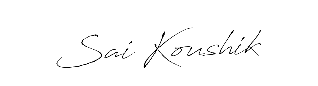 Antro_Vectra is a professional signature style that is perfect for those who want to add a touch of class to their signature. It is also a great choice for those who want to make their signature more unique. Get Sai Koushik name to fancy signature for free. Sai Koushik signature style 6 images and pictures png