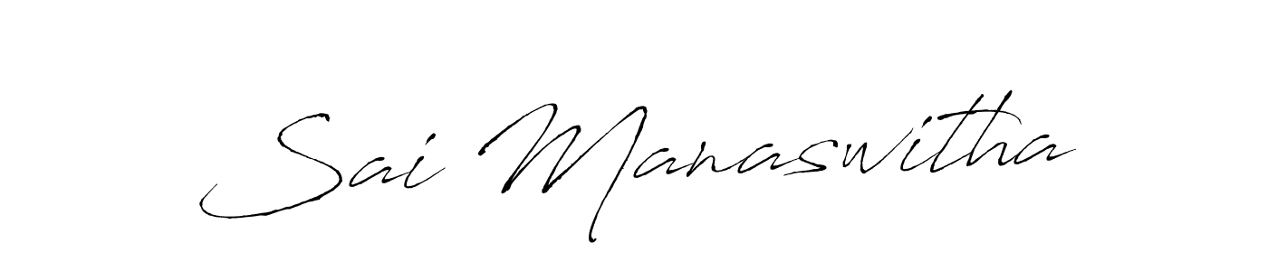 Create a beautiful signature design for name Sai Manaswitha. With this signature (Antro_Vectra) fonts, you can make a handwritten signature for free. Sai Manaswitha signature style 6 images and pictures png