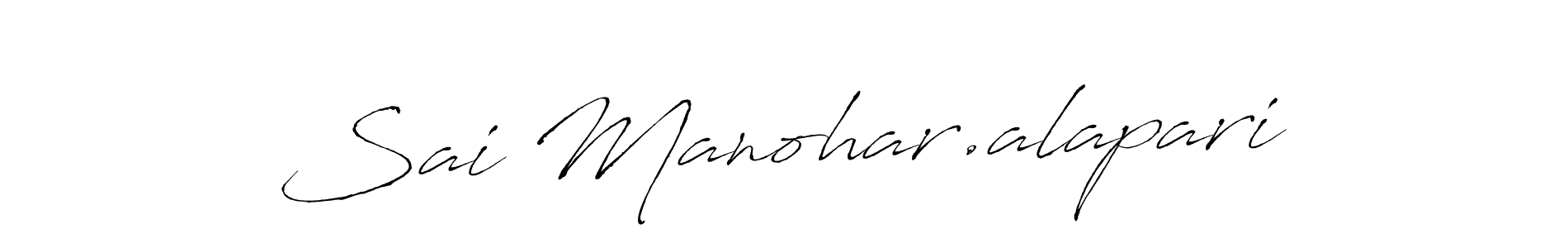 How to make Sai Manohar.alapari name signature. Use Antro_Vectra style for creating short signs online. This is the latest handwritten sign. Sai Manohar.alapari signature style 6 images and pictures png