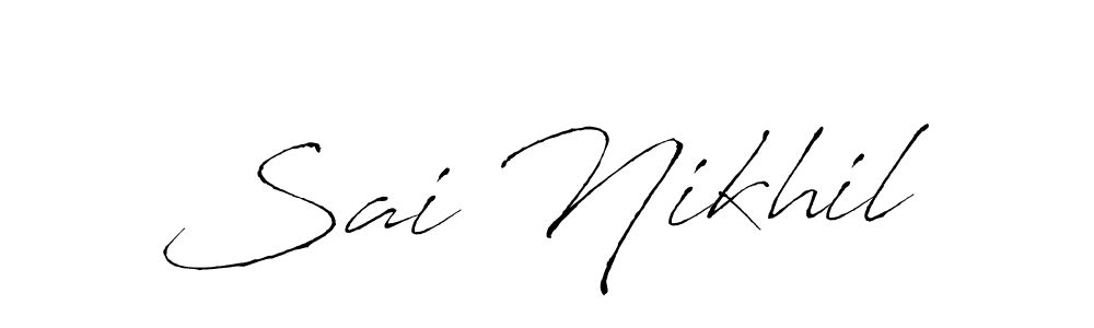 Similarly Antro_Vectra is the best handwritten signature design. Signature creator online .You can use it as an online autograph creator for name Sai Nikhil. Sai Nikhil signature style 6 images and pictures png