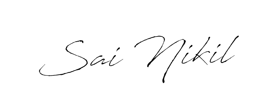 Also You can easily find your signature by using the search form. We will create Sai Nikil name handwritten signature images for you free of cost using Antro_Vectra sign style. Sai Nikil signature style 6 images and pictures png