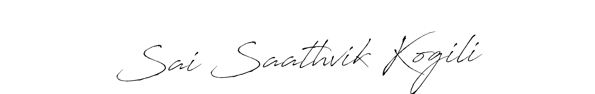 Create a beautiful signature design for name Sai Saathvik Kogili. With this signature (Antro_Vectra) fonts, you can make a handwritten signature for free. Sai Saathvik Kogili signature style 6 images and pictures png