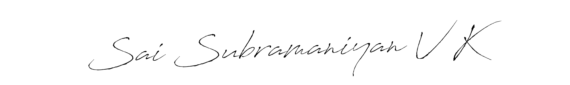 The best way (Antro_Vectra) to make a short signature is to pick only two or three words in your name. The name Sai Subramaniyan V K include a total of six letters. For converting this name. Sai Subramaniyan V K signature style 6 images and pictures png