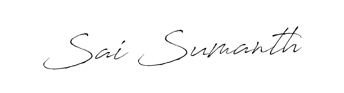 Make a beautiful signature design for name Sai Sumanth. With this signature (Antro_Vectra) style, you can create a handwritten signature for free. Sai Sumanth signature style 6 images and pictures png