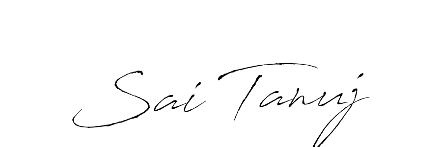 How to make Sai Tanuj name signature. Use Antro_Vectra style for creating short signs online. This is the latest handwritten sign. Sai Tanuj signature style 6 images and pictures png