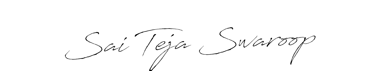How to make Sai Teja Swaroop name signature. Use Antro_Vectra style for creating short signs online. This is the latest handwritten sign. Sai Teja Swaroop signature style 6 images and pictures png