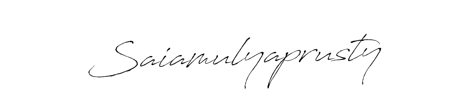 Antro_Vectra is a professional signature style that is perfect for those who want to add a touch of class to their signature. It is also a great choice for those who want to make their signature more unique. Get Saiamulyaprusty name to fancy signature for free. Saiamulyaprusty signature style 6 images and pictures png