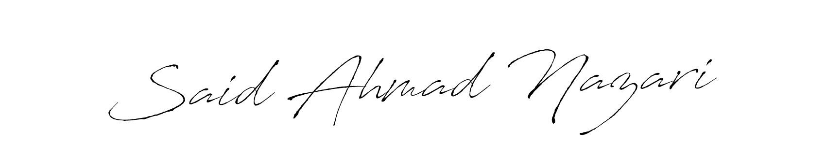 Also You can easily find your signature by using the search form. We will create Said Ahmad Nazari name handwritten signature images for you free of cost using Antro_Vectra sign style. Said Ahmad Nazari signature style 6 images and pictures png