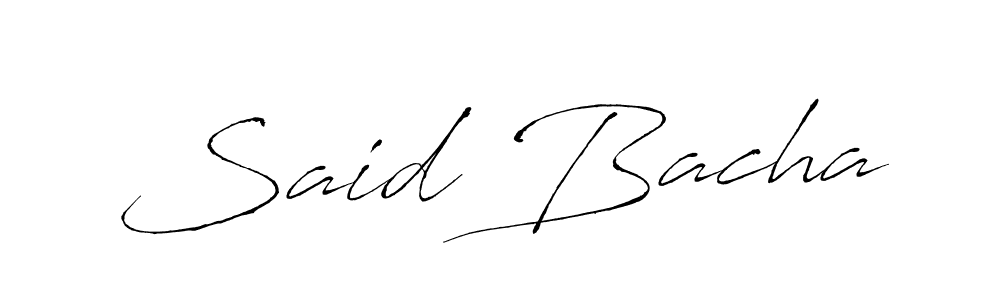 Use a signature maker to create a handwritten signature online. With this signature software, you can design (Antro_Vectra) your own signature for name Said Bacha. Said Bacha signature style 6 images and pictures png