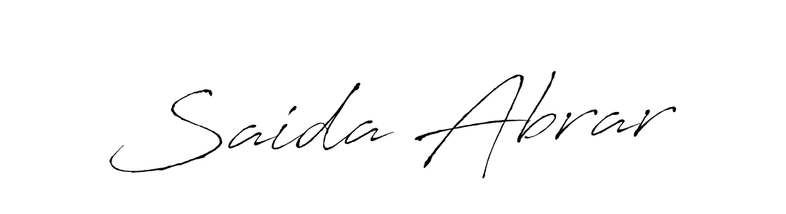 The best way (Antro_Vectra) to make a short signature is to pick only two or three words in your name. The name Saida Abrar include a total of six letters. For converting this name. Saida Abrar signature style 6 images and pictures png