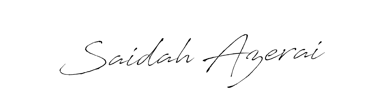 Make a beautiful signature design for name Saidah Azerai. With this signature (Antro_Vectra) style, you can create a handwritten signature for free. Saidah Azerai signature style 6 images and pictures png