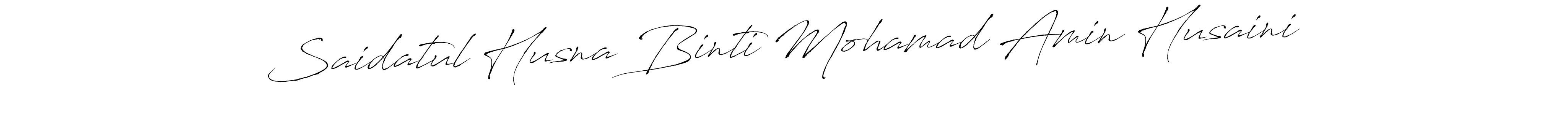 The best way (Antro_Vectra) to make a short signature is to pick only two or three words in your name. The name Saidatul Husna Binti Mohamad Amin Husaini include a total of six letters. For converting this name. Saidatul Husna Binti Mohamad Amin Husaini signature style 6 images and pictures png