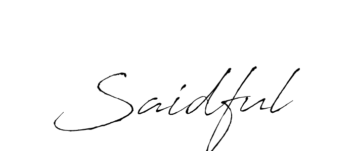 Make a beautiful signature design for name Saidful. With this signature (Antro_Vectra) style, you can create a handwritten signature for free. Saidful signature style 6 images and pictures png