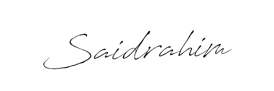 Use a signature maker to create a handwritten signature online. With this signature software, you can design (Antro_Vectra) your own signature for name Saidrahim. Saidrahim signature style 6 images and pictures png