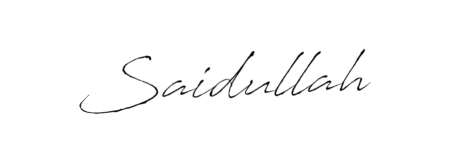 Use a signature maker to create a handwritten signature online. With this signature software, you can design (Antro_Vectra) your own signature for name Saidullah. Saidullah signature style 6 images and pictures png