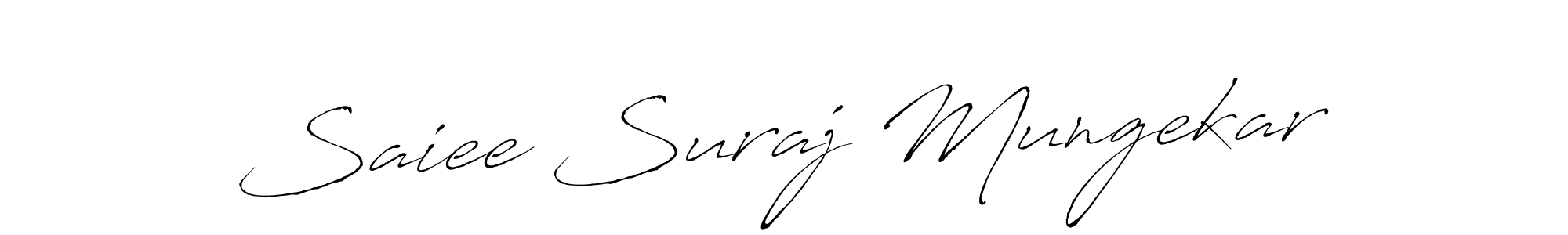 You should practise on your own different ways (Antro_Vectra) to write your name (Saiee Suraj Mungekar) in signature. don't let someone else do it for you. Saiee Suraj Mungekar signature style 6 images and pictures png