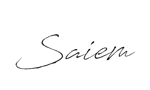 Make a beautiful signature design for name Saiem. With this signature (Antro_Vectra) style, you can create a handwritten signature for free. Saiem signature style 6 images and pictures png