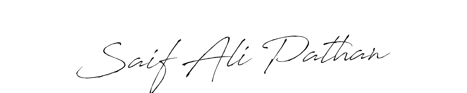 Make a beautiful signature design for name Saif Ali Pathan. With this signature (Antro_Vectra) style, you can create a handwritten signature for free. Saif Ali Pathan signature style 6 images and pictures png