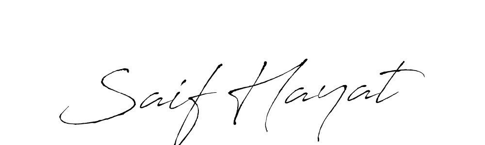 How to make Saif Hayat name signature. Use Antro_Vectra style for creating short signs online. This is the latest handwritten sign. Saif Hayat signature style 6 images and pictures png