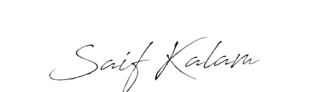 Make a beautiful signature design for name Saif Kalam. With this signature (Antro_Vectra) style, you can create a handwritten signature for free. Saif Kalam signature style 6 images and pictures png