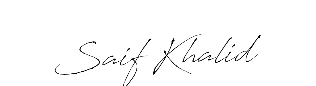 Make a beautiful signature design for name Saif Khalid. With this signature (Antro_Vectra) style, you can create a handwritten signature for free. Saif Khalid signature style 6 images and pictures png