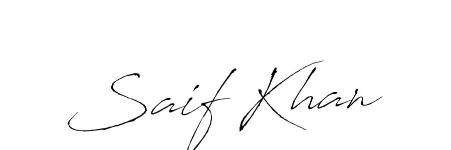 Make a beautiful signature design for name Saif Khan. With this signature (Antro_Vectra) style, you can create a handwritten signature for free. Saif Khan signature style 6 images and pictures png