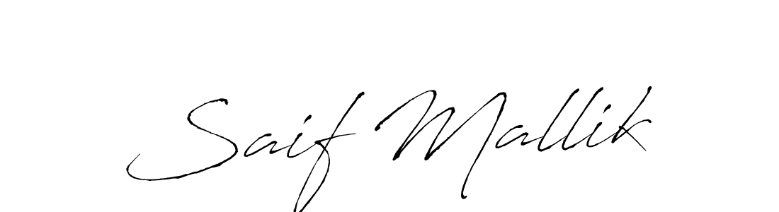 Design your own signature with our free online signature maker. With this signature software, you can create a handwritten (Antro_Vectra) signature for name Saif Mallik. Saif Mallik signature style 6 images and pictures png