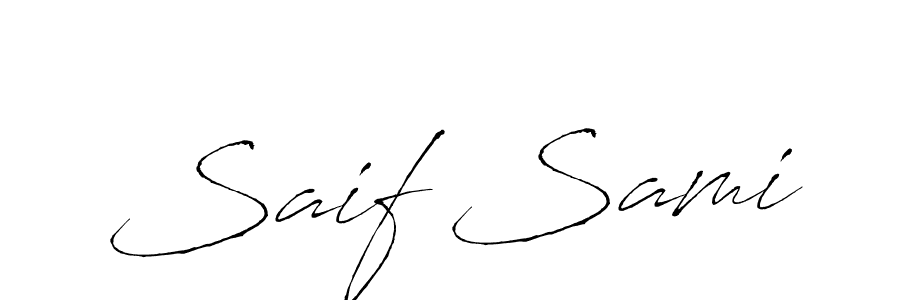 Design your own signature with our free online signature maker. With this signature software, you can create a handwritten (Antro_Vectra) signature for name Saif Sami. Saif Sami signature style 6 images and pictures png
