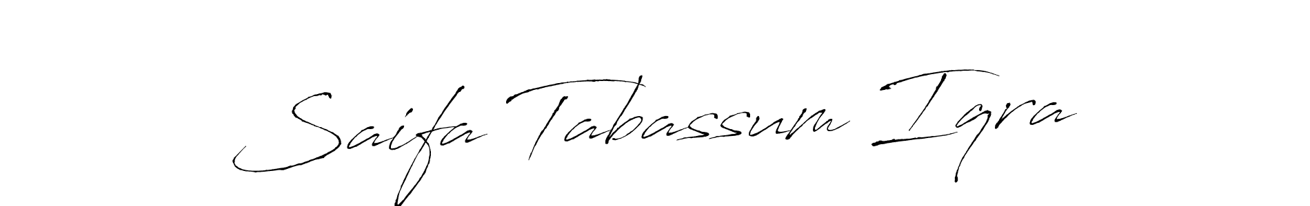 Make a beautiful signature design for name Saifa Tabassum Iqra. With this signature (Antro_Vectra) style, you can create a handwritten signature for free. Saifa Tabassum Iqra signature style 6 images and pictures png