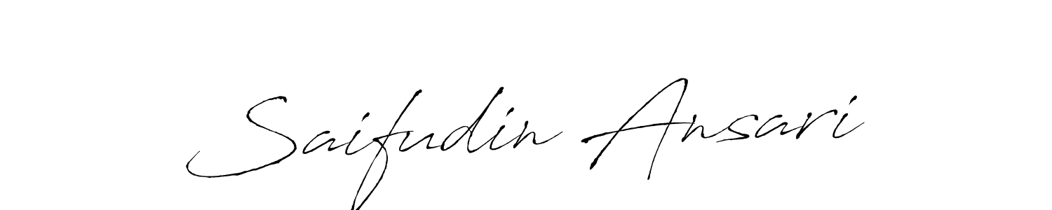 Saifudin Ansari stylish signature style. Best Handwritten Sign (Antro_Vectra) for my name. Handwritten Signature Collection Ideas for my name Saifudin Ansari. Saifudin Ansari signature style 6 images and pictures png