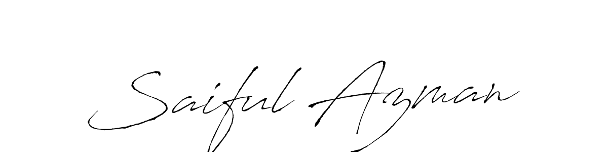 Use a signature maker to create a handwritten signature online. With this signature software, you can design (Antro_Vectra) your own signature for name Saiful Azman. Saiful Azman signature style 6 images and pictures png