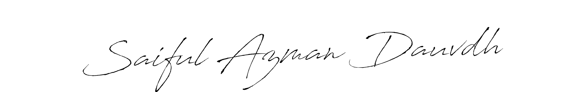 The best way (Antro_Vectra) to make a short signature is to pick only two or three words in your name. The name Saiful Azman Dauvdh include a total of six letters. For converting this name. Saiful Azman Dauvdh signature style 6 images and pictures png