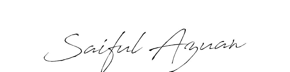 Design your own signature with our free online signature maker. With this signature software, you can create a handwritten (Antro_Vectra) signature for name Saiful Azuan. Saiful Azuan signature style 6 images and pictures png
