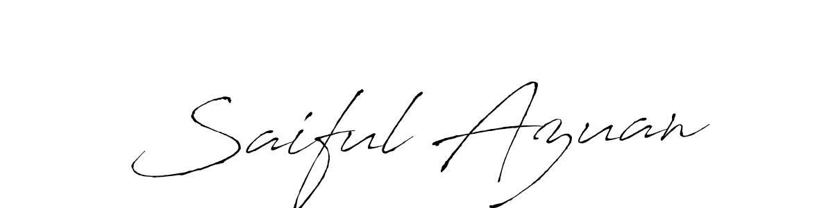 Design your own signature with our free online signature maker. With this signature software, you can create a handwritten (Antro_Vectra) signature for name Saiful Azuan. Saiful Azuan signature style 6 images and pictures png