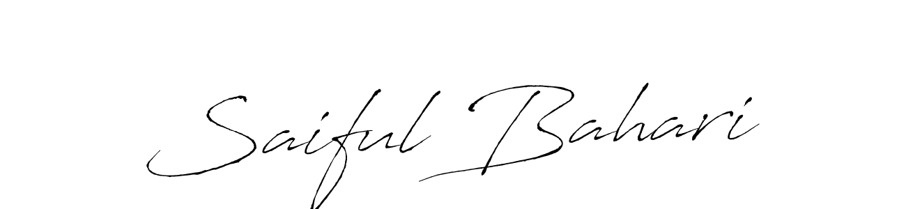 Use a signature maker to create a handwritten signature online. With this signature software, you can design (Antro_Vectra) your own signature for name Saiful Bahari. Saiful Bahari signature style 6 images and pictures png