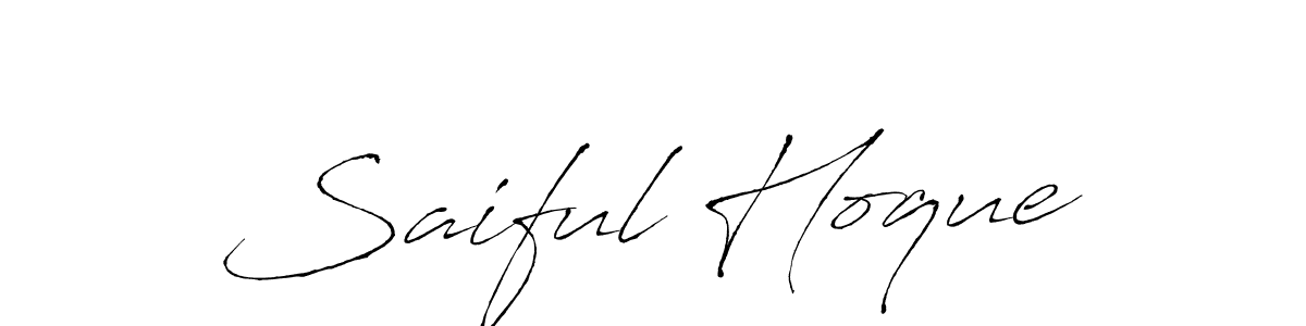 Make a beautiful signature design for name Saiful Hoque. With this signature (Antro_Vectra) style, you can create a handwritten signature for free. Saiful Hoque signature style 6 images and pictures png