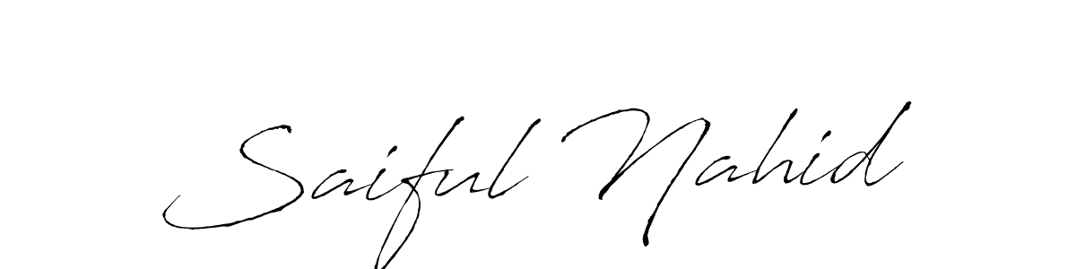 How to make Saiful Nahid signature? Antro_Vectra is a professional autograph style. Create handwritten signature for Saiful Nahid name. Saiful Nahid signature style 6 images and pictures png