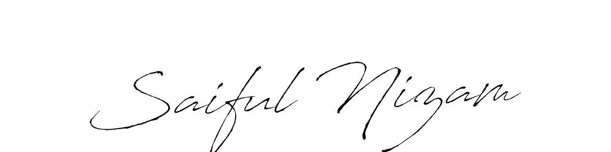 Design your own signature with our free online signature maker. With this signature software, you can create a handwritten (Antro_Vectra) signature for name Saiful Nizam. Saiful Nizam signature style 6 images and pictures png