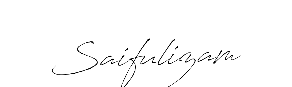 Design your own signature with our free online signature maker. With this signature software, you can create a handwritten (Antro_Vectra) signature for name Saifulizam. Saifulizam signature style 6 images and pictures png