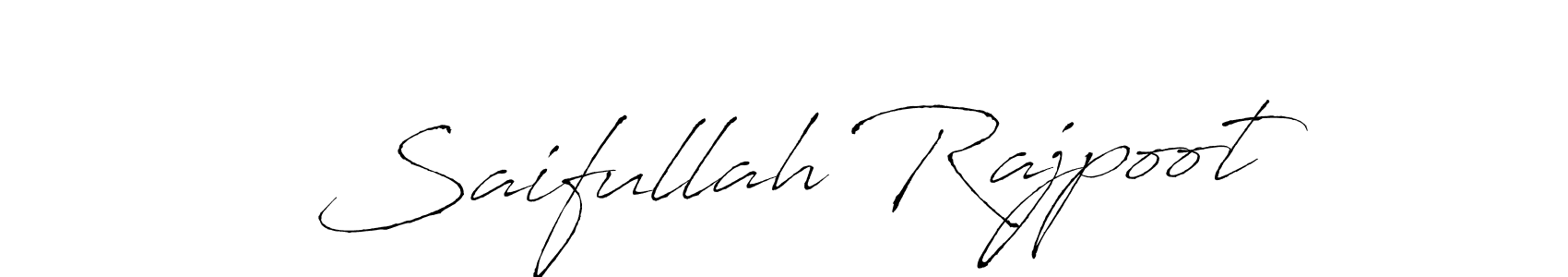 How to make Saifullah Rajpoot name signature. Use Antro_Vectra style for creating short signs online. This is the latest handwritten sign. Saifullah Rajpoot signature style 6 images and pictures png