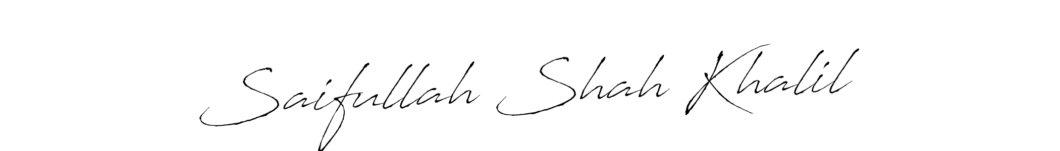 Design your own signature with our free online signature maker. With this signature software, you can create a handwritten (Antro_Vectra) signature for name Saifullah Shah Khalil. Saifullah Shah Khalil signature style 6 images and pictures png