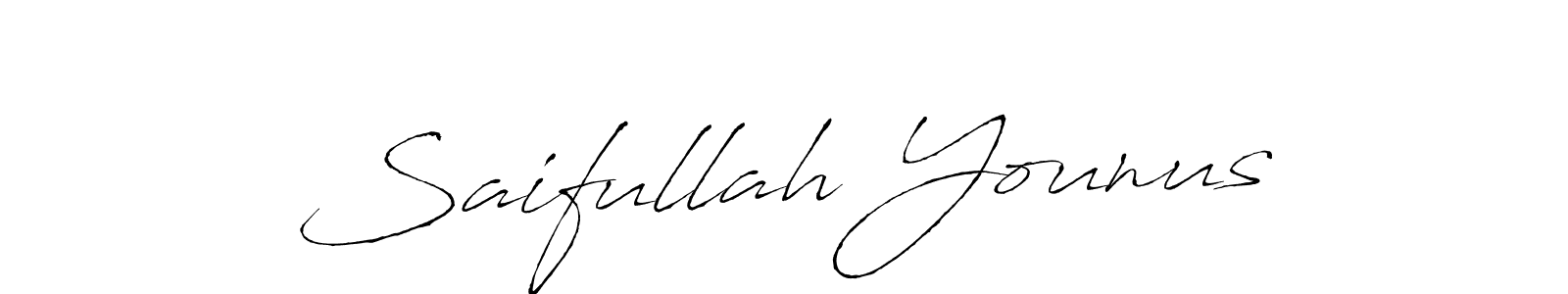 Design your own signature with our free online signature maker. With this signature software, you can create a handwritten (Antro_Vectra) signature for name Saifullah Younus. Saifullah Younus signature style 6 images and pictures png
