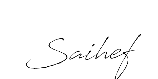 Make a beautiful signature design for name Saihef. With this signature (Antro_Vectra) style, you can create a handwritten signature for free. Saihef signature style 6 images and pictures png