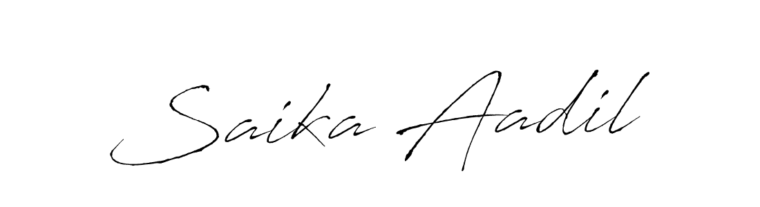 How to make Saika Aadil name signature. Use Antro_Vectra style for creating short signs online. This is the latest handwritten sign. Saika Aadil signature style 6 images and pictures png